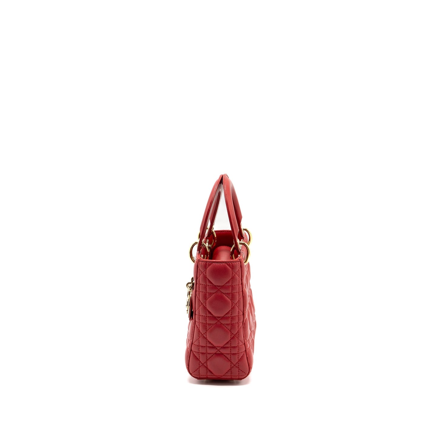 Luxury Dior small lady Luxury Dior lambskin red with GHW