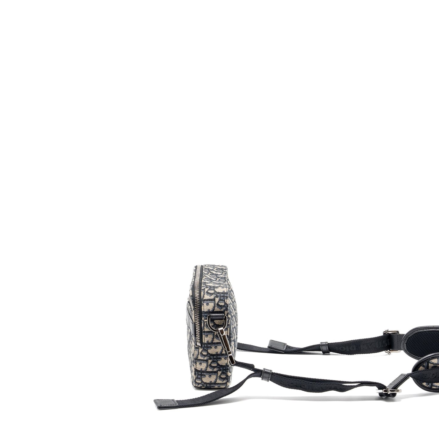 Luxury Dior safari bag with strap black Oblique jacquard SHW