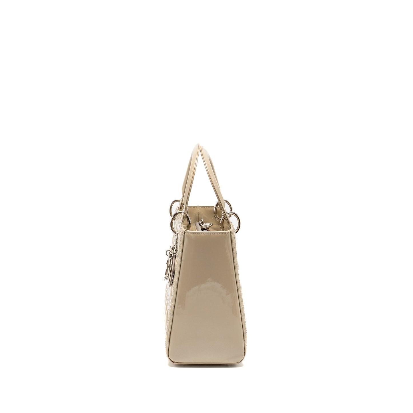 Luxury Dior Medium Lady Luxury Dior Patent Beige SHW