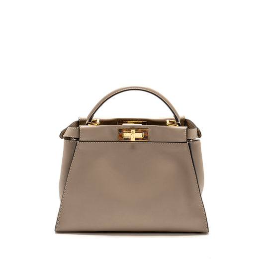 Fendi Medium Peekaboo Bag Calfskin Beige GHW