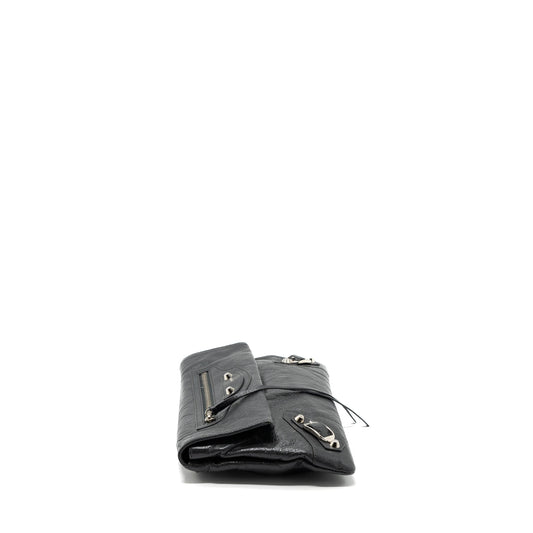 Balenciaga City Fold Clutch/ Shoulder Bag Dark Grey SHW