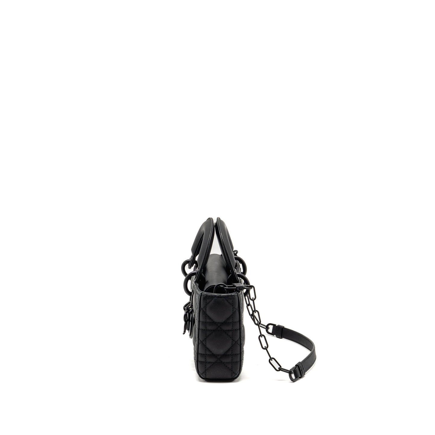 Luxury Dior Small Lady D-Joy Bag Black Ultramatte Calfskin So Black