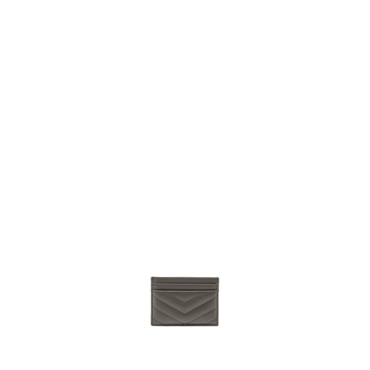 Saint Laurent card holder calfskin grey SHW