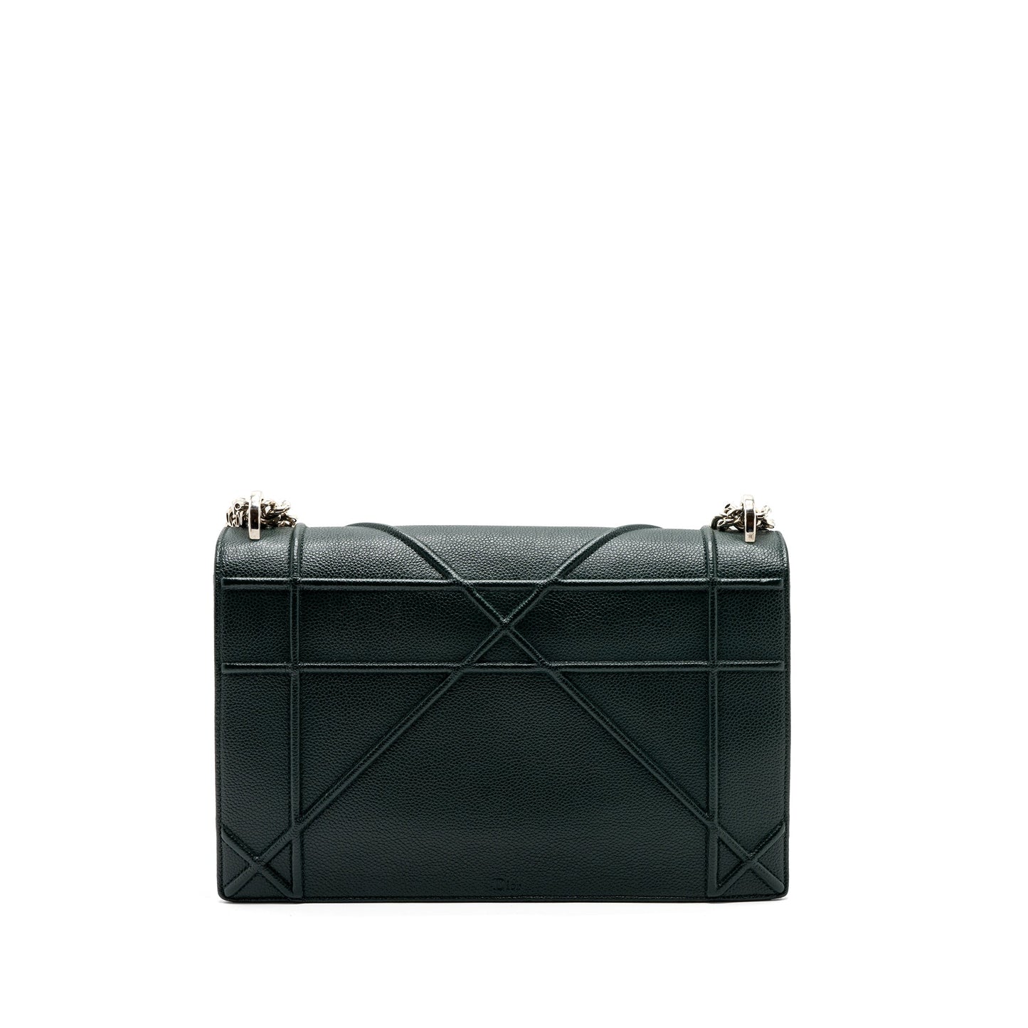 Luxury Dior Large Luxury Diorama Bag Grained Calfskin Dark Green SHW