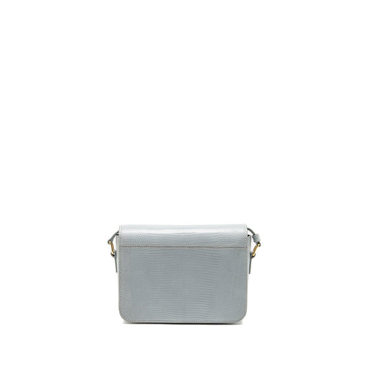 Celine Teen Triomphe Bag Lizard Cloudy Grey GHW