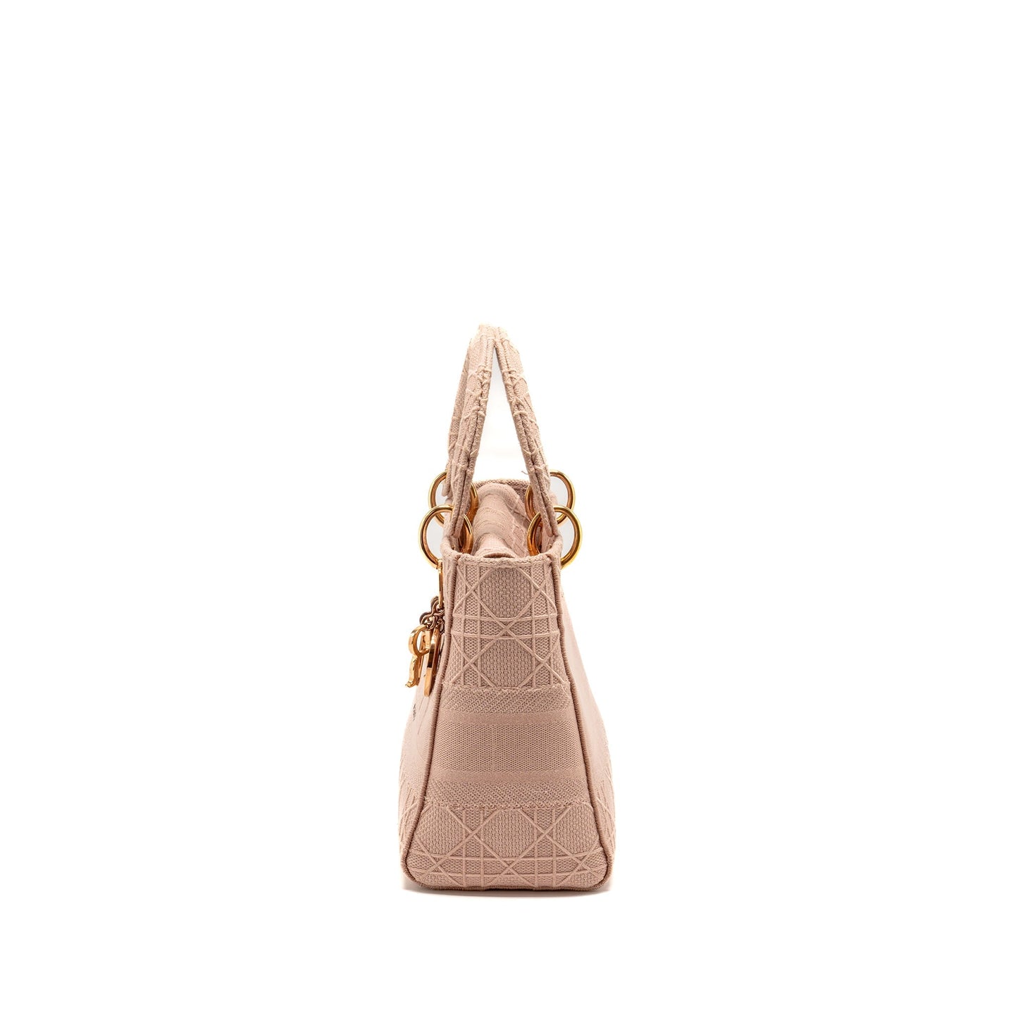 Luxury Dior Medium Lady D-Lite Bag Cannage Embroidery Rosewood Pink Hardware