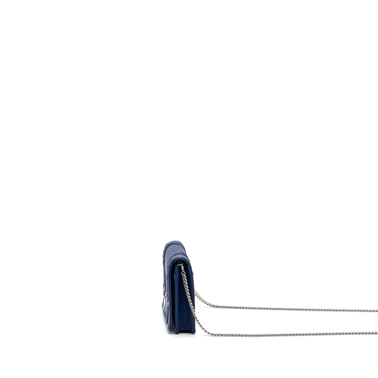 Luxury Dior Luxury DiorAMA WALLET ON CHAIN Leather BLUE SHW