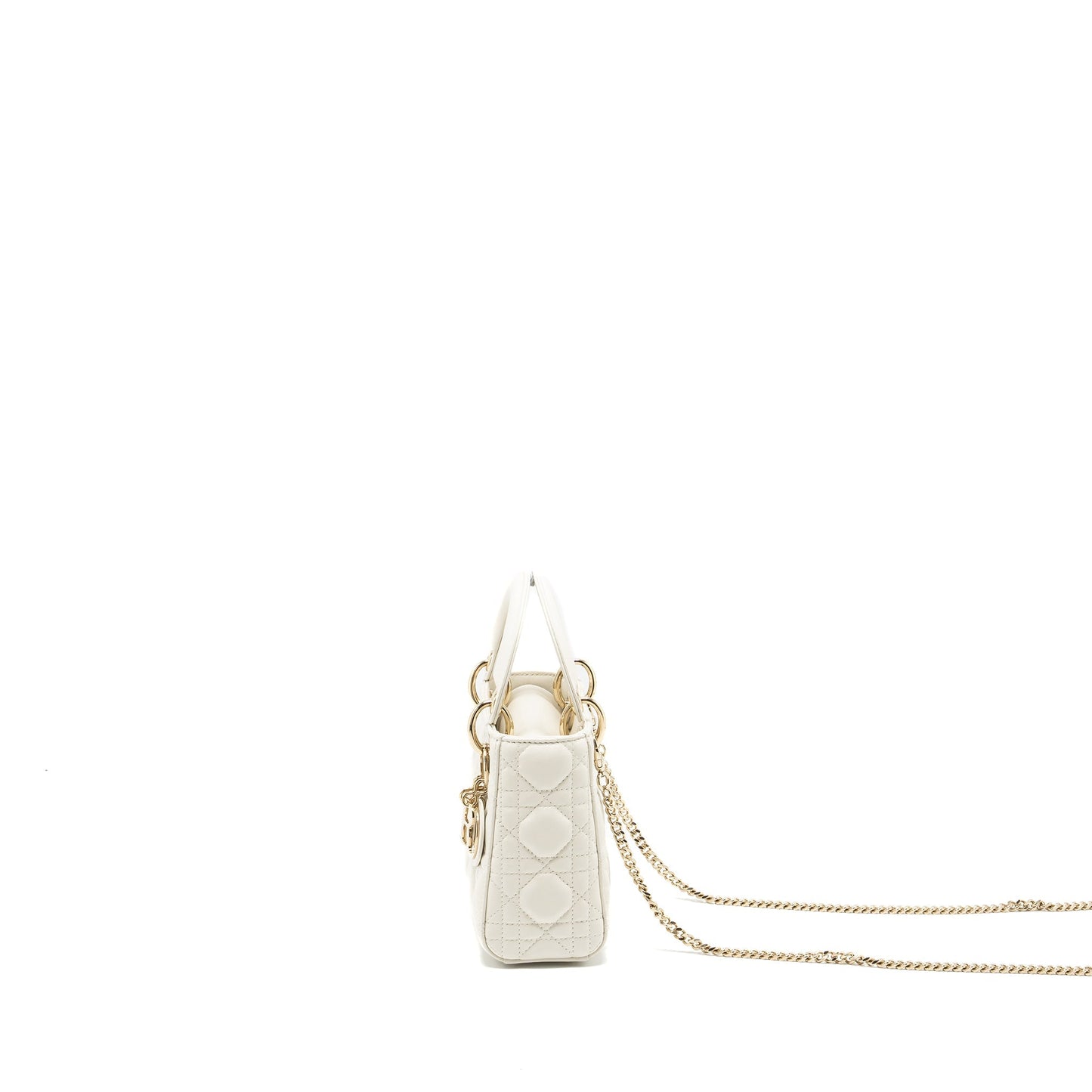 Luxury Dior Mini Lady Luxury Dior Lambskin White LGHW