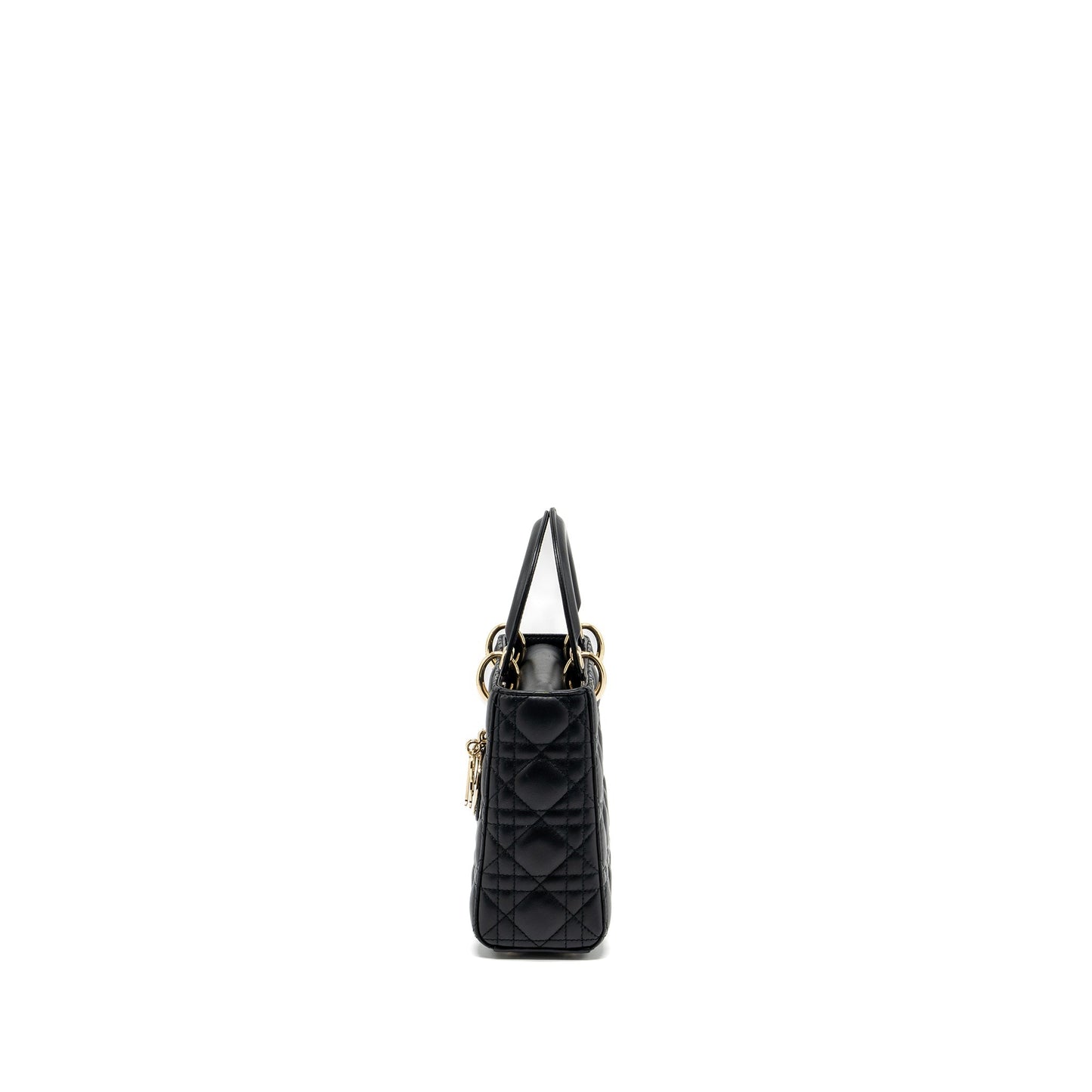 Luxury Dior Small Lady Luxury Dior Bag Lambskin Black LGHW