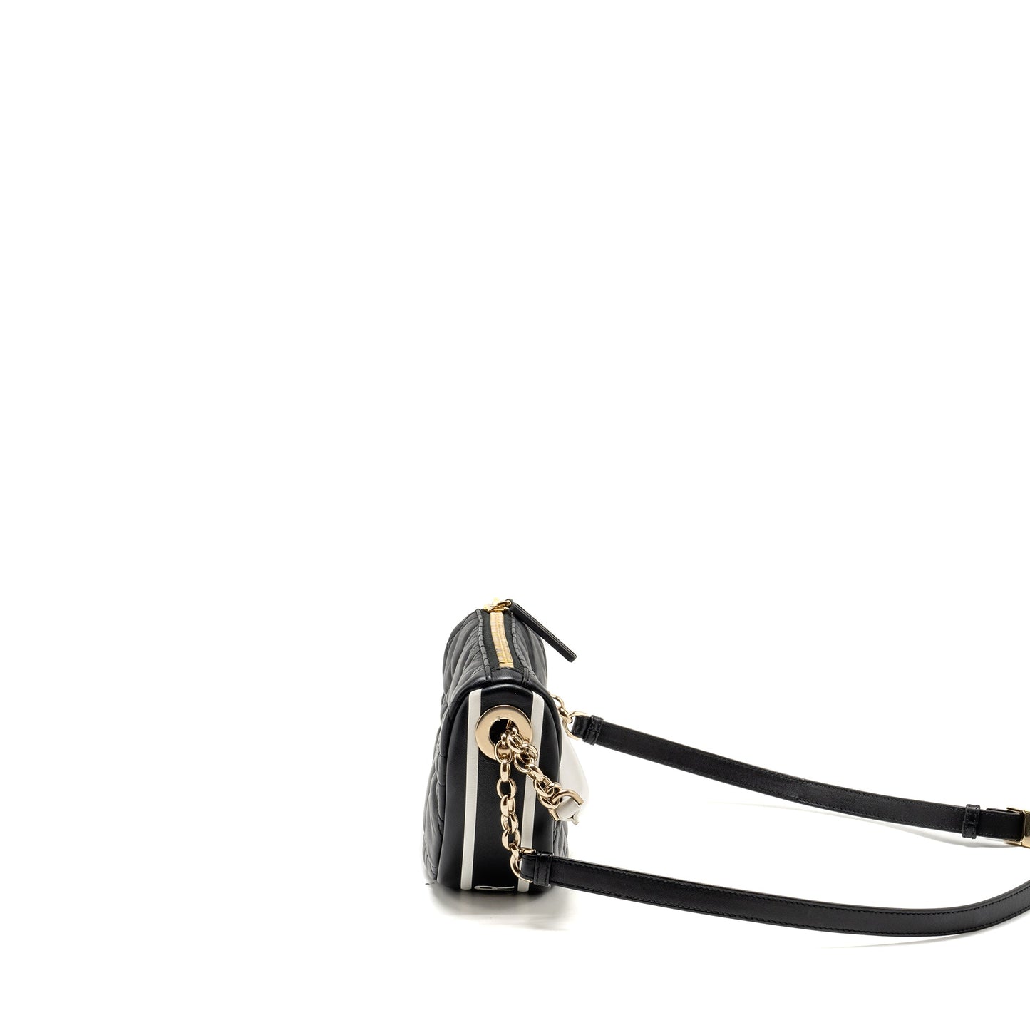 Luxury Dior Small Vibe Hobo Bag Cannage Lambskin Black/White LGHW