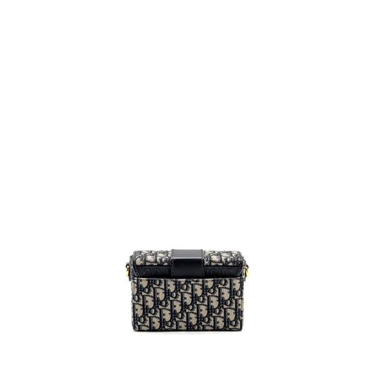 Luxury Dior 30 Montaigne Box Blue Oblique Jacquard GHW