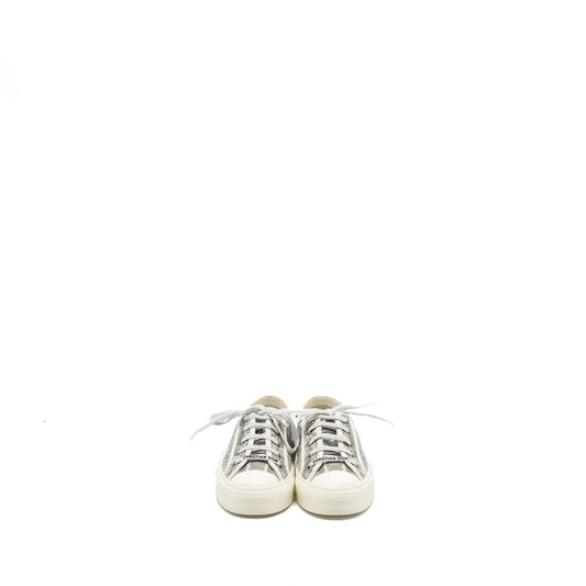 Luxury Dior size 37 walk n sneaker Toile de Jouy Embroidery grey/multicolour