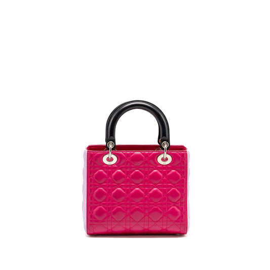 Luxury Dior Medium Lady Luxury Dior Lambskin Pink / Multicolour SHW