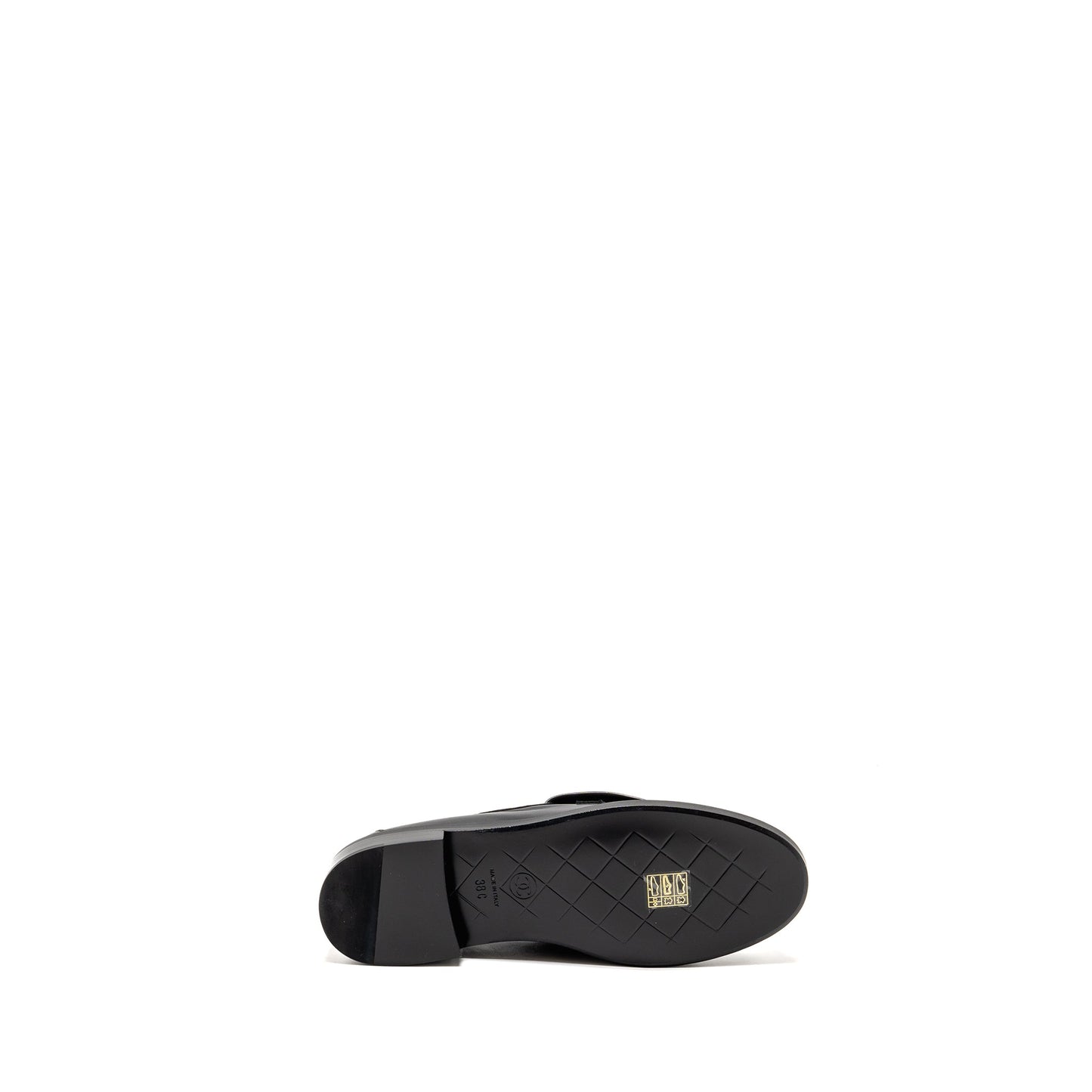 Chanel Size 38 Turnlock Loafer Quilted Leather Black LGHW
