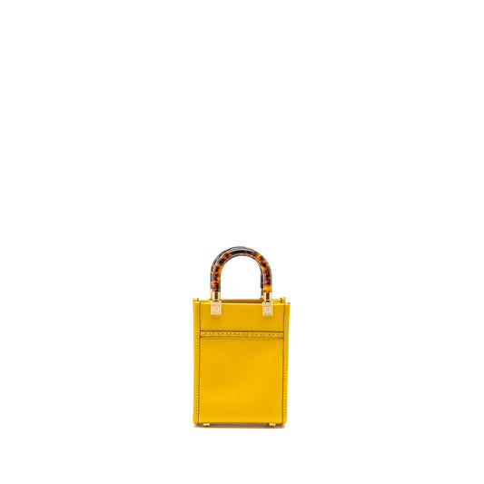 Fendi Mini Sunshine Shopper Calfskin Yellow GHW