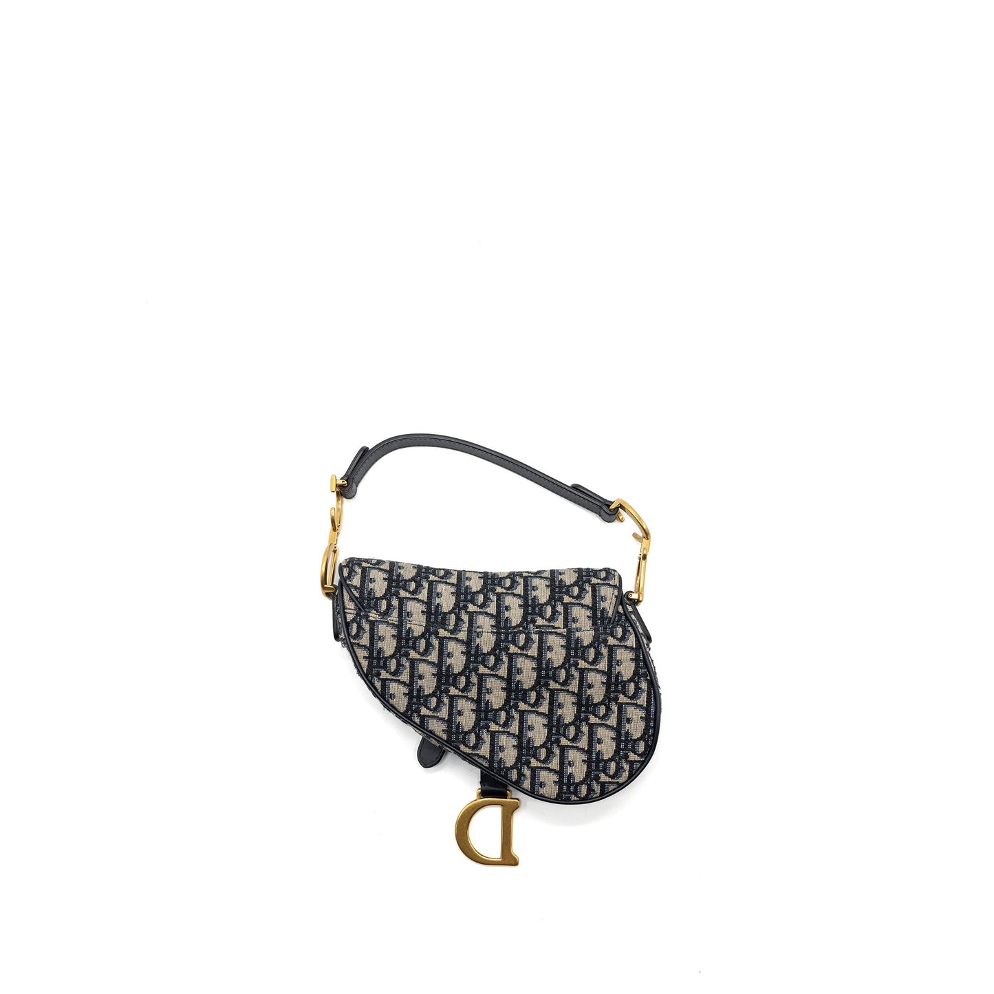 Luxury Dior Mini Saddle Bag Blue Oblique Jacquard GHW