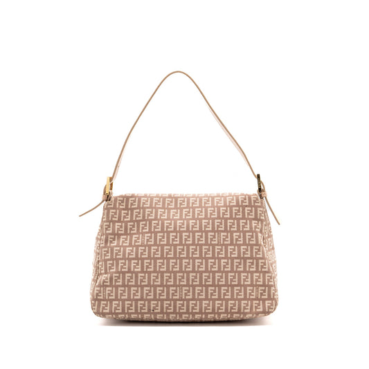 Fendi Zucchino Mama Flap Bag FF Jacquard Canvas Light Pink GHW