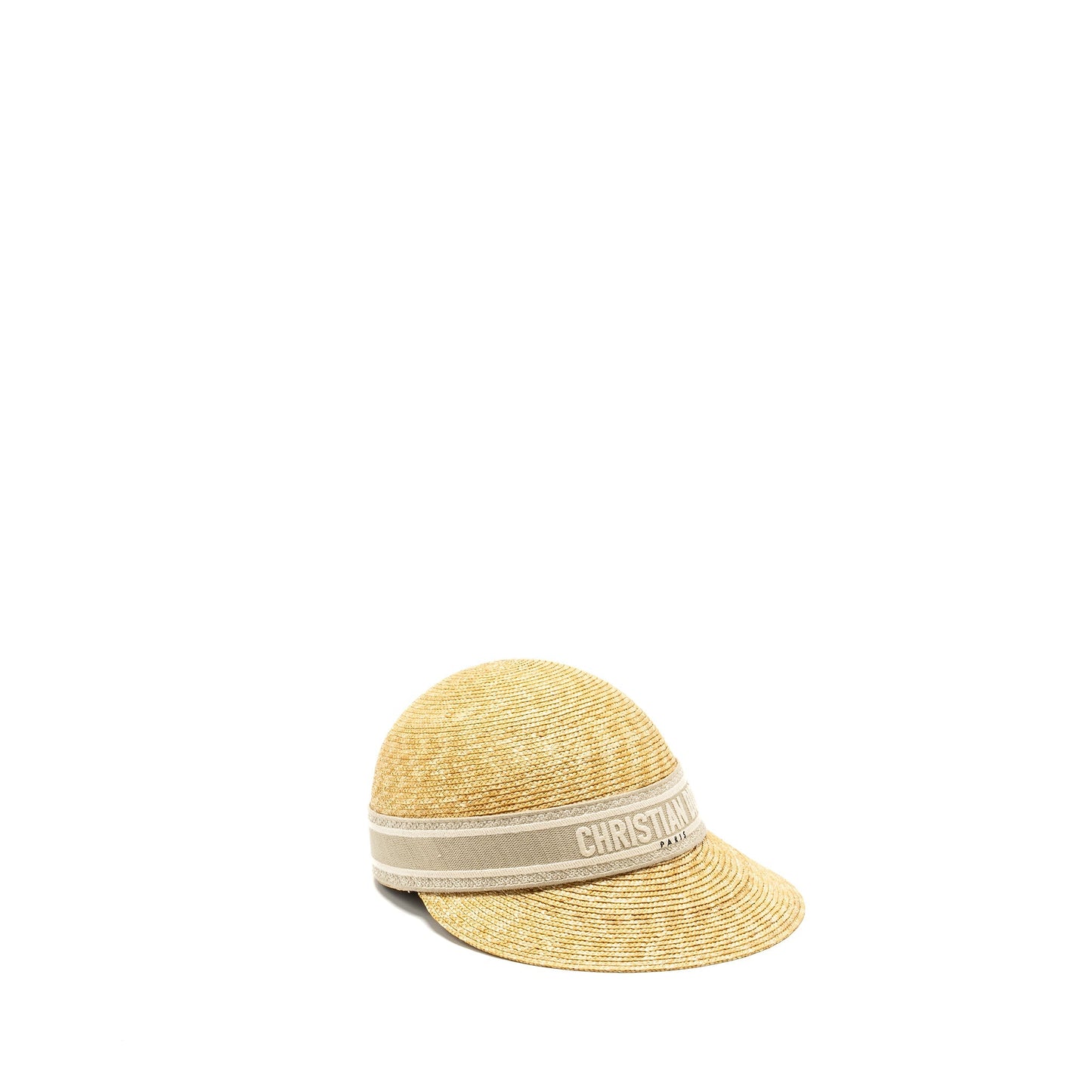 Luxury Dior Size 57 Raffia Cap Grey/Multicolour