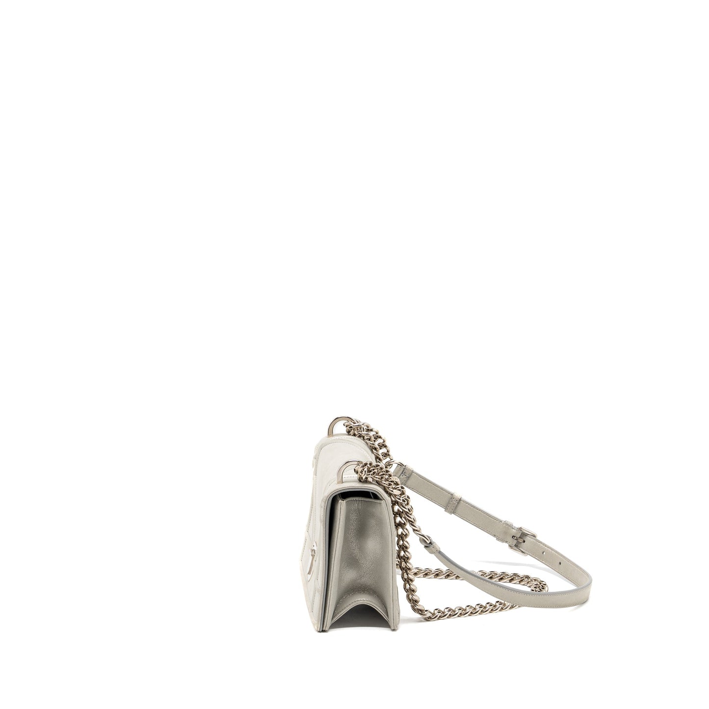 Luxury Dior small Luxury Diorama leather iridescent Pearl grey SHW