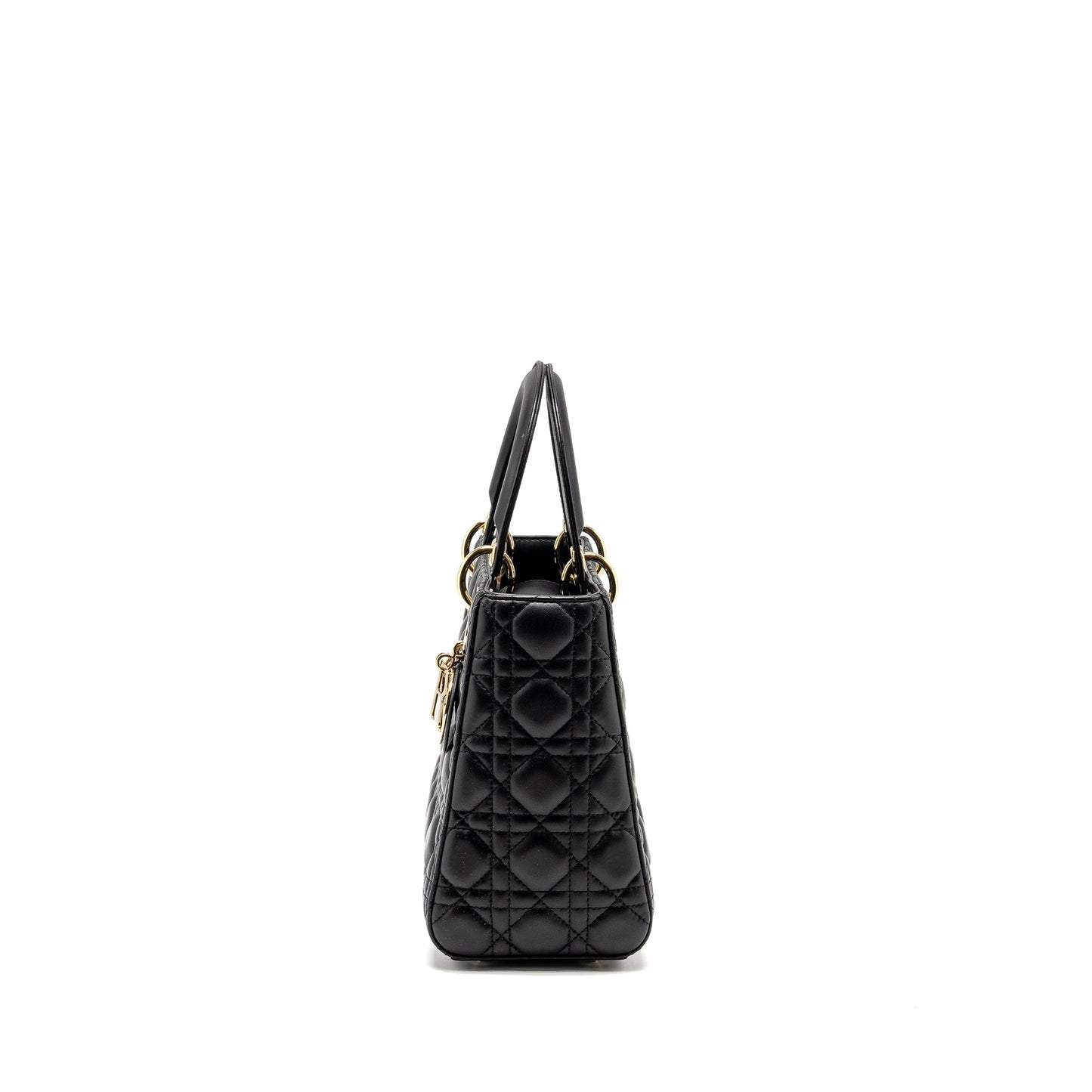 Luxury Dior Medium Lady Luxury Dior Lambskin Black LGHW