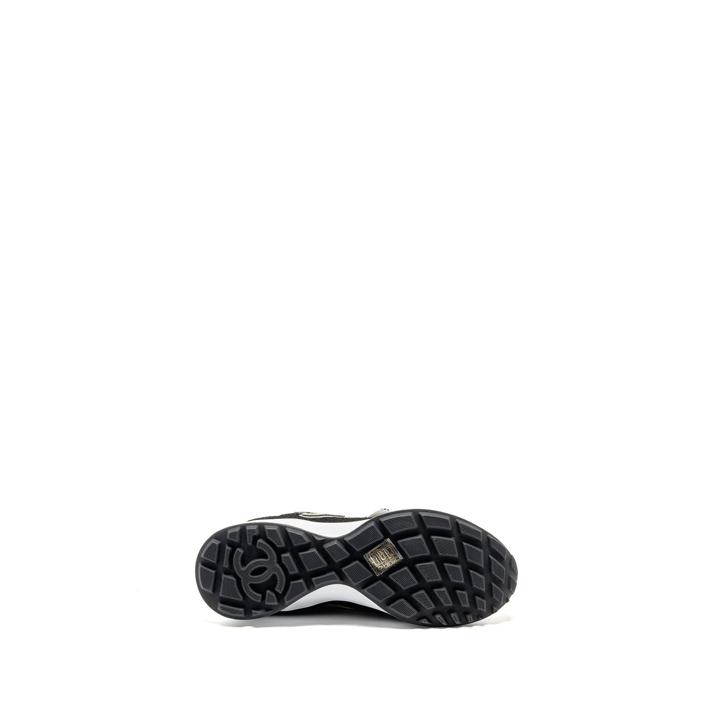 Chanel Size 37.5 21K CC Sneakers Suede Calfskin/Knit Grey/Dark Grey/Light Grey SHW