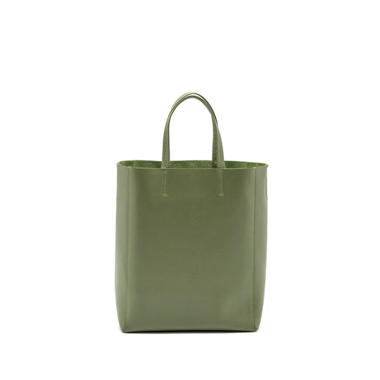 Celine vertical cabas tote bag grained calfskin green GHW