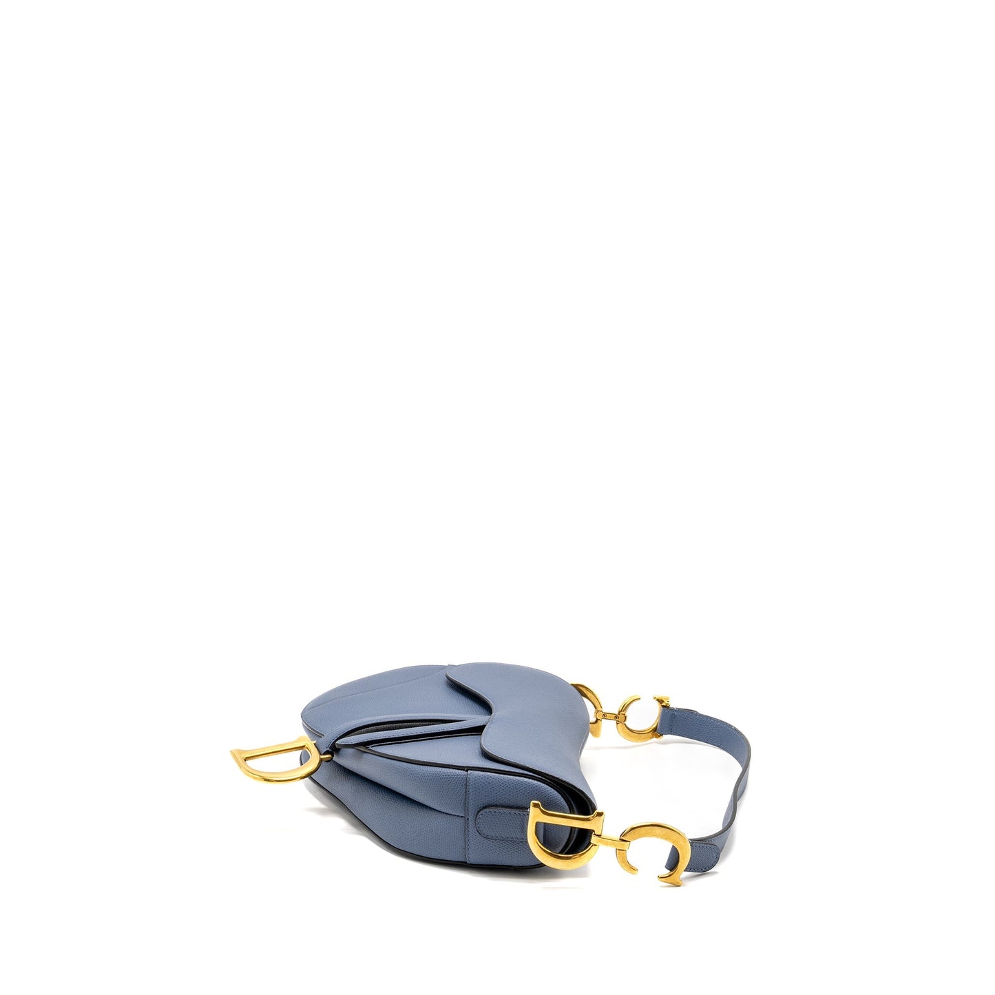 Luxury Dior Medium Saddle bag Calfskin Blue GHW