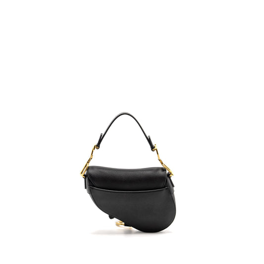 Luxury Dior MINI Saddle Bag Calfskin Black GHW