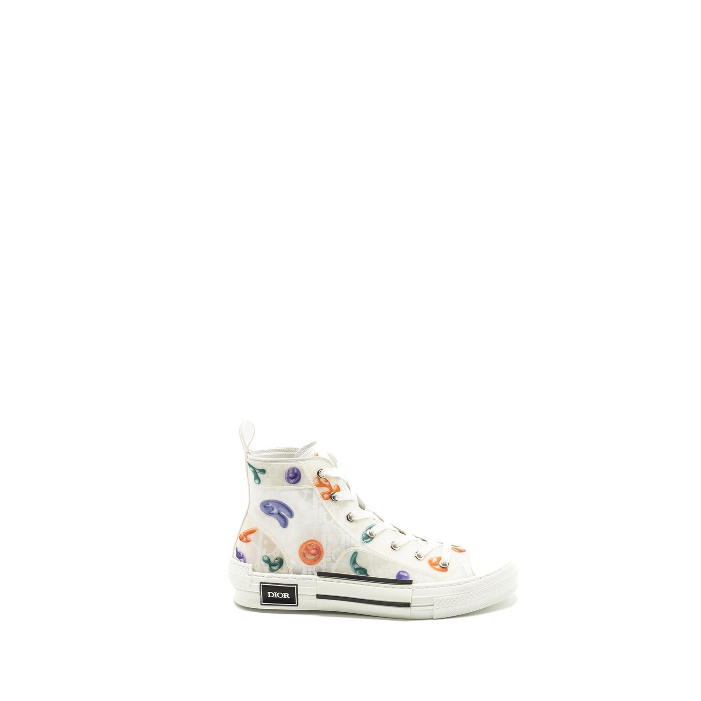 Luxury Dior Size 40 Kenny Scharf B23 Oblique High-top Sneaker White/Multicolour