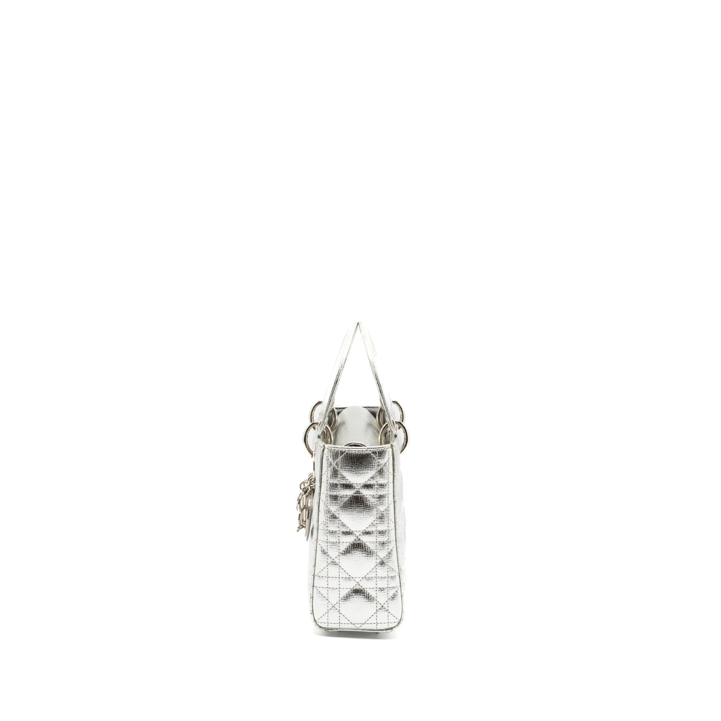 Luxury Dior small my ABC lady Luxury Dior cannage calfskin metallic silver SHW