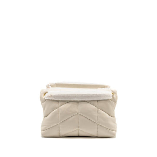 Saint Laurent/YSL Small Loulou Puffer Shoulder Bag Lambskin Blanc Vintage GHW