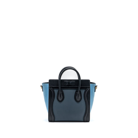 Celine Nano Luggage Bag Multi Colour blue/dark blue/black GHW