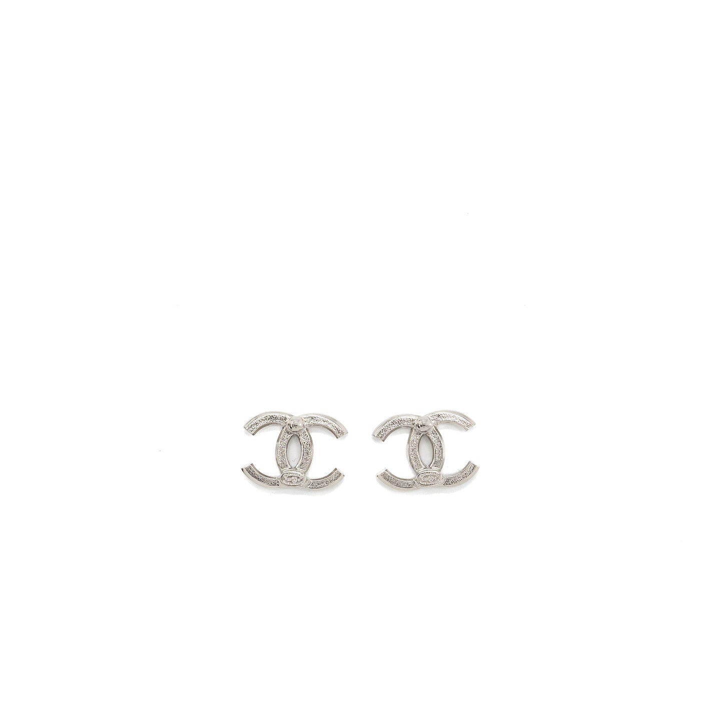 Chanel 22C CC Logo Earrings Crystal SHW