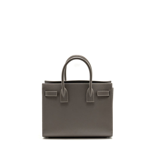 Saint Laurent/YSL Baby Sac de Jour Bag Grained Calfskin Grey SHW