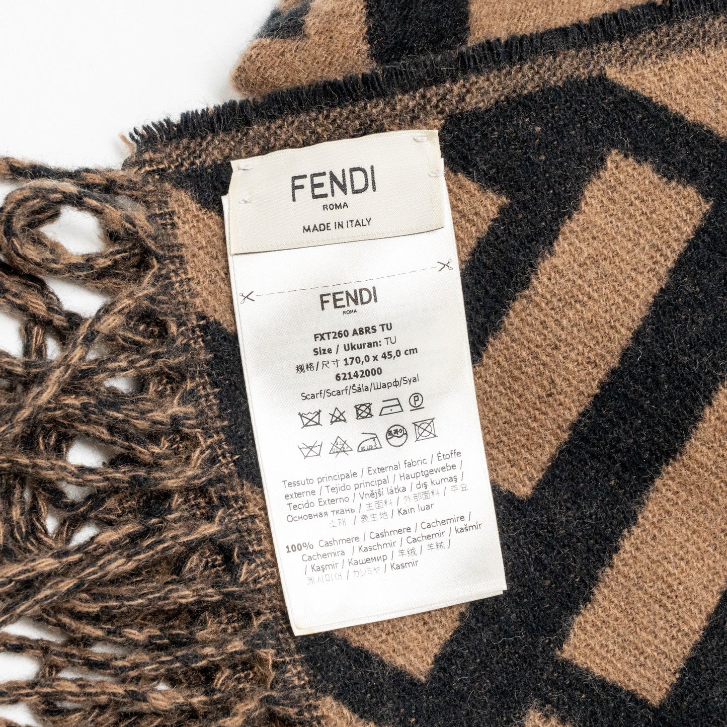 Fendi FF scarf cashmere brown / black