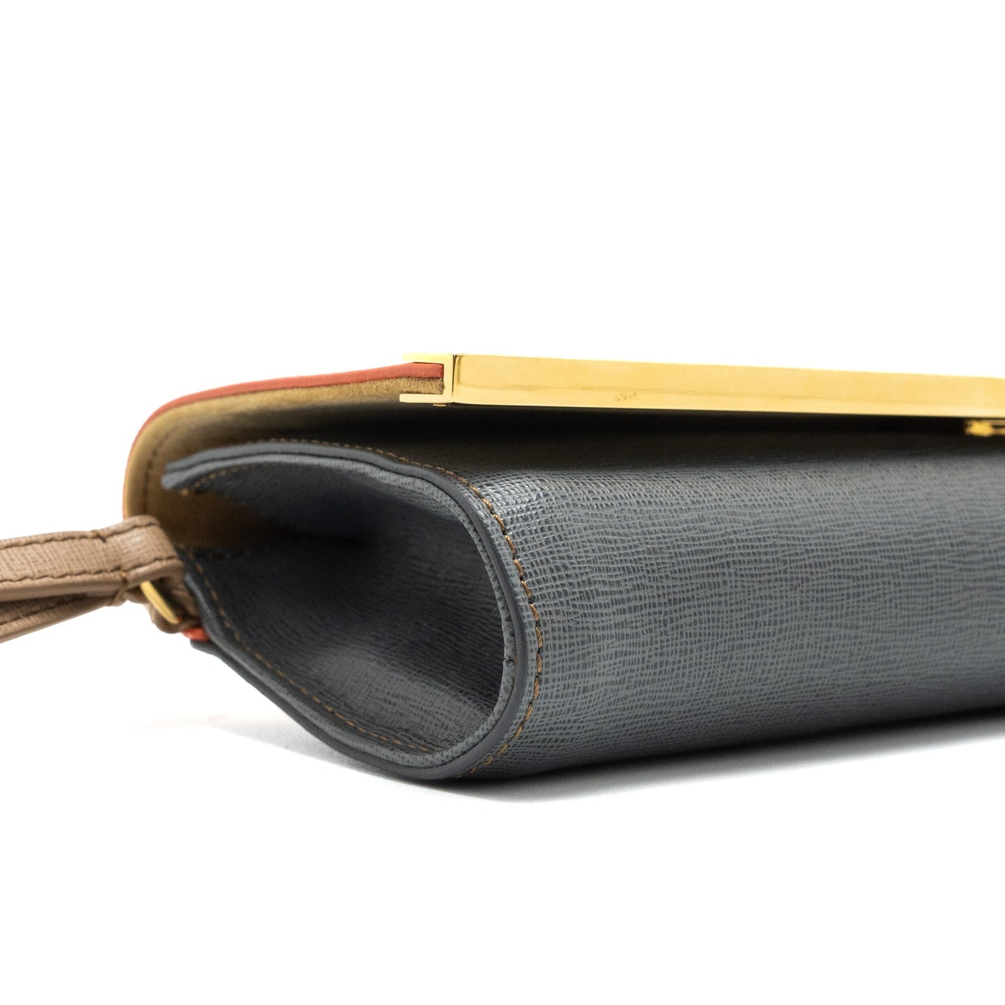 Fendi Flap Clutch Calfskin Orange/Multicolour GHW