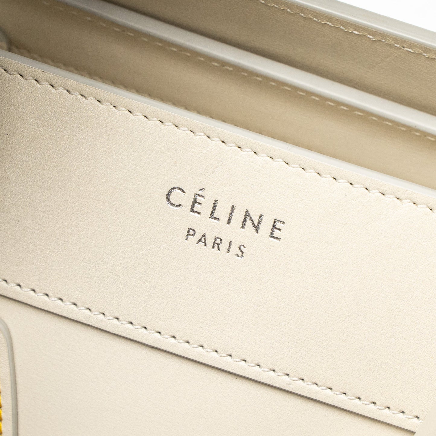Celine Micro Luggage Bag Calfskin White SHW