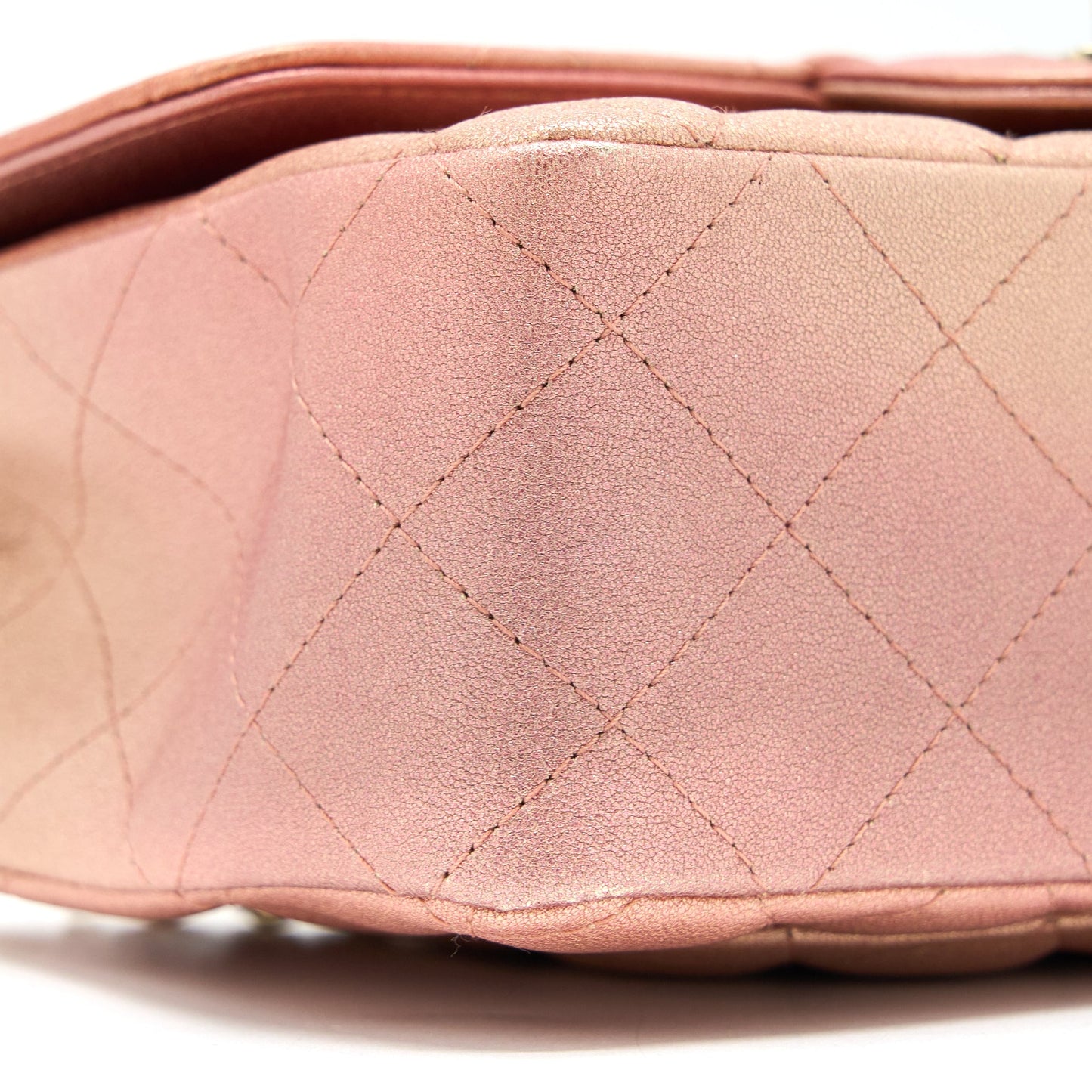 Chanel 21S Mini Rectangular Flap Bag Metallic Grained Lambskin Ombré Rose Gold LGHW