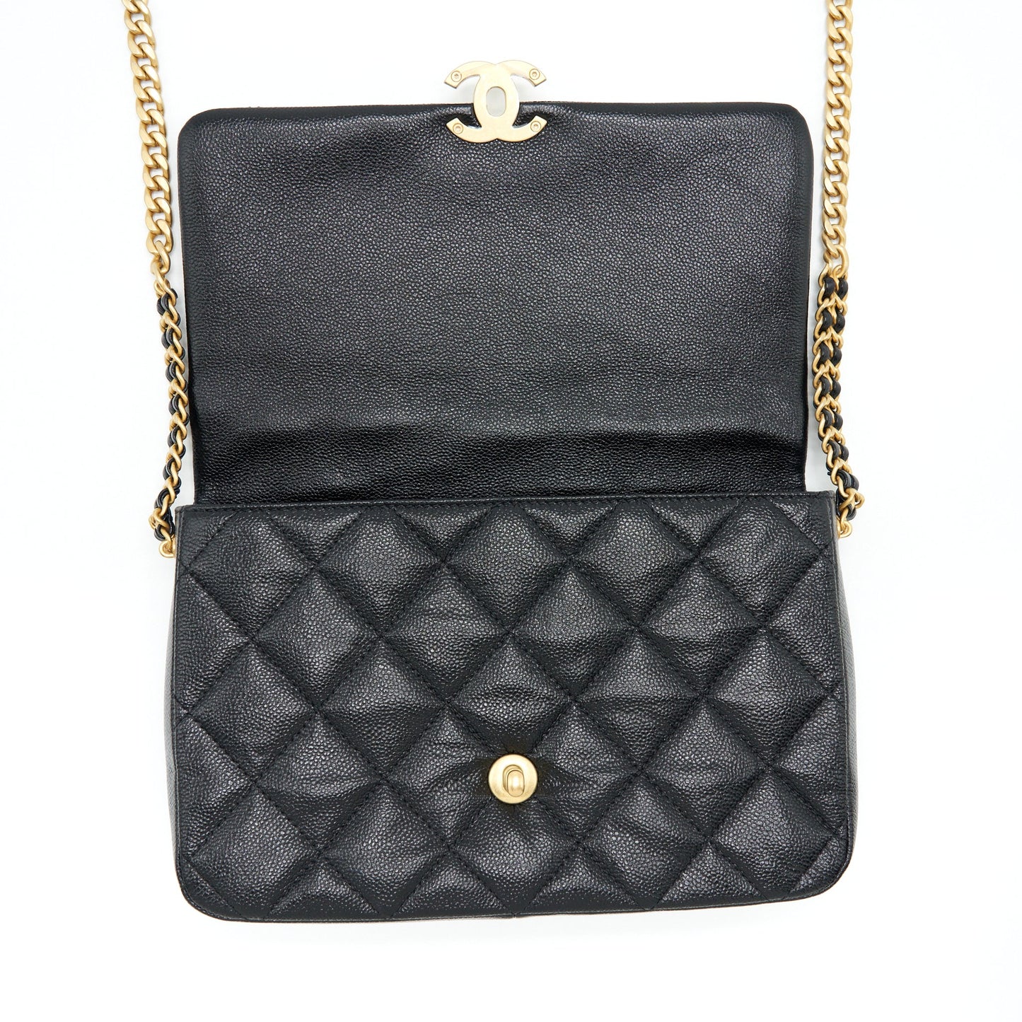 Chanel 22P Medium Melody Bag Grained Calfskin Black GHW (Microchip)