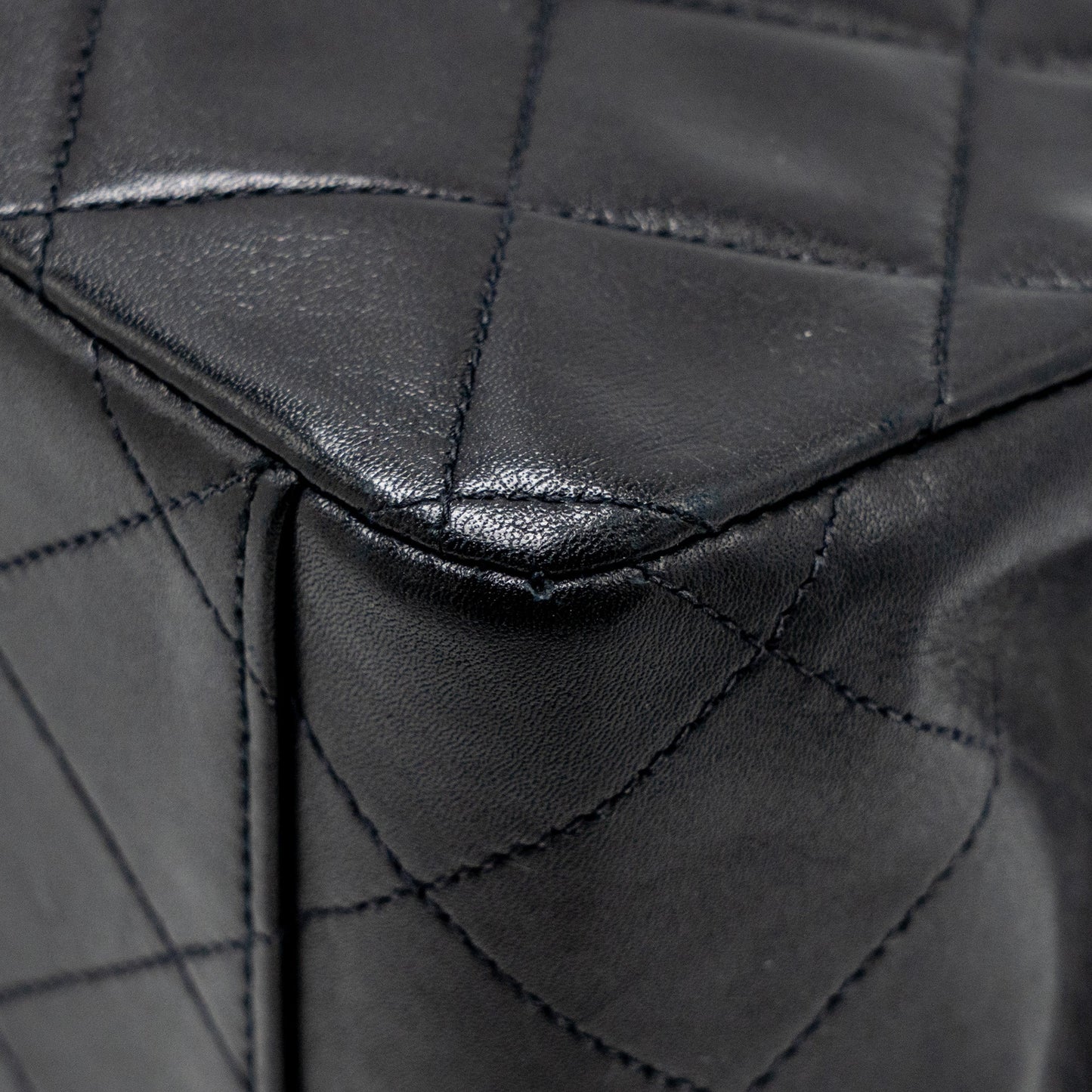 Chanel Vintage Classic Flap Jumbo Bag Calfskin Black GHW