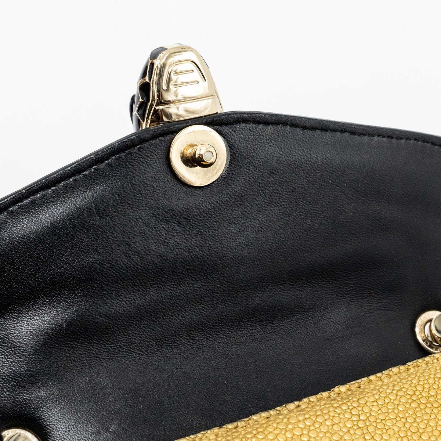 Bvlgari Serpenti Forever Crossbody Bag Stingray Leather Gold LGHW
