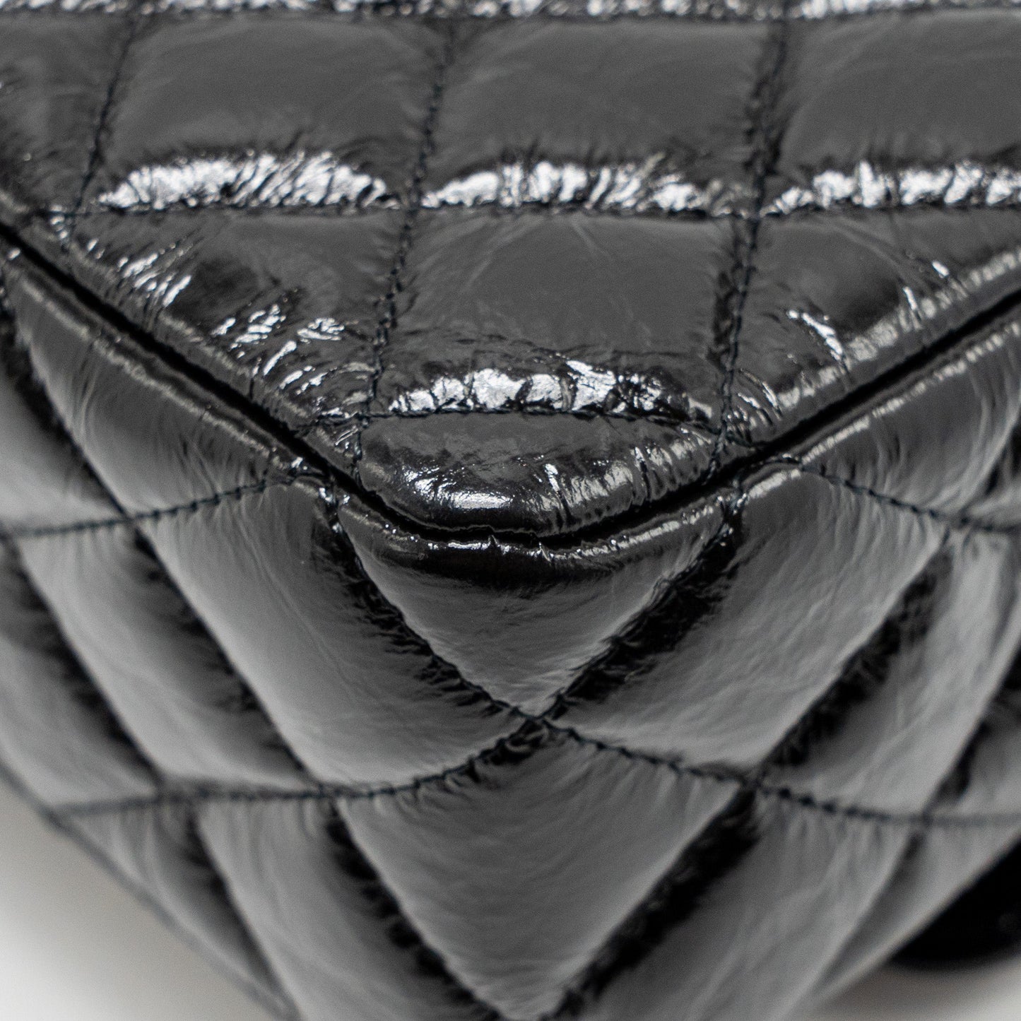Chanel Medium Classic Double Flap Bag Patent SO Black