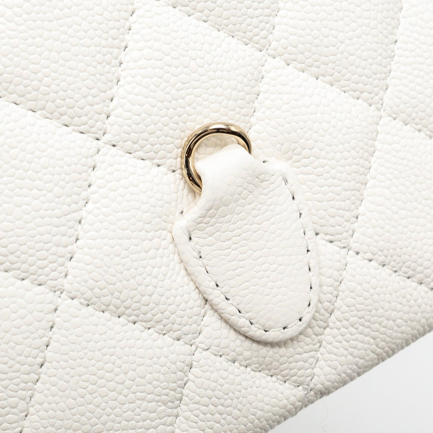 Chanel 24C Mini Backpack/Crossbody Bag Caviar White LGHW (Microchip)