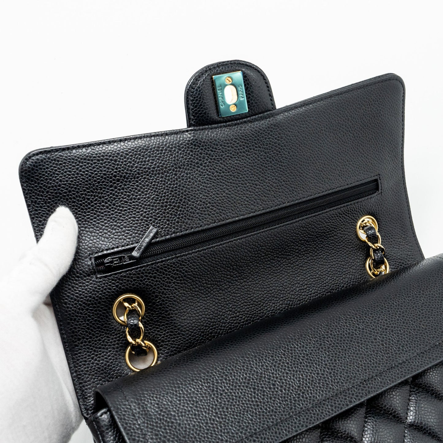 Chanel Medium classic double flap bag caviar black GHW