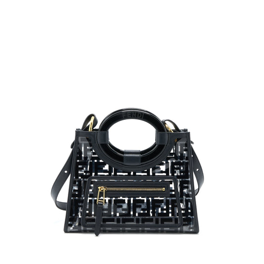 Fendi Transparent Small Runaway Tote PVC/Leather Black GHW