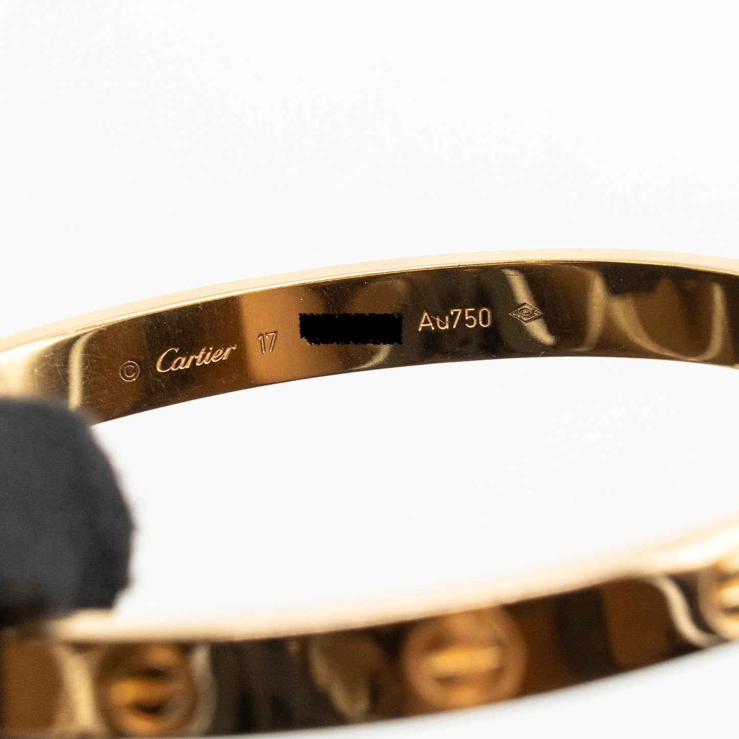 Cartier size 17 love bracelet rose gold