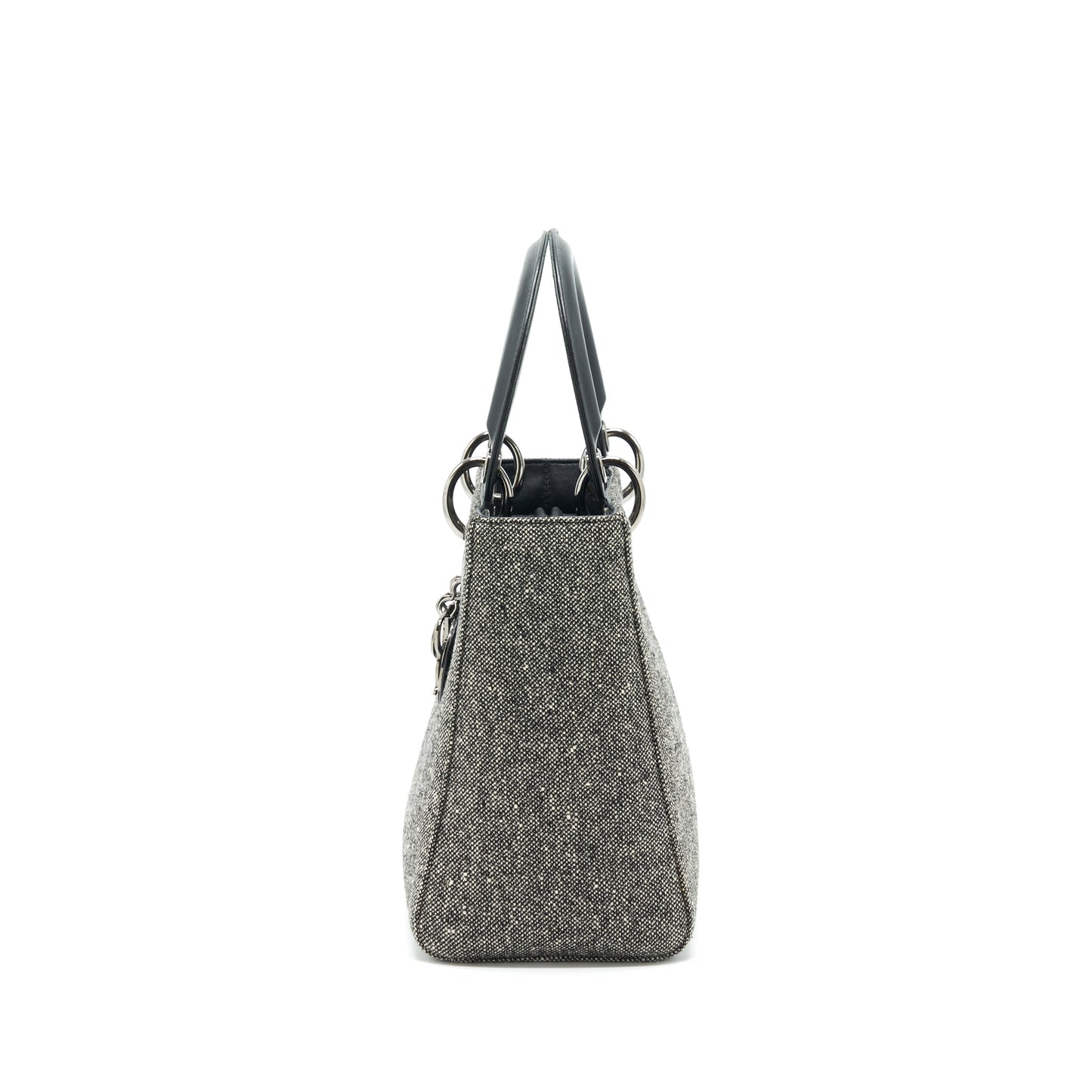 Luxury Dior Lady Luxury Dior Medium Fabric Dark Grey SHW