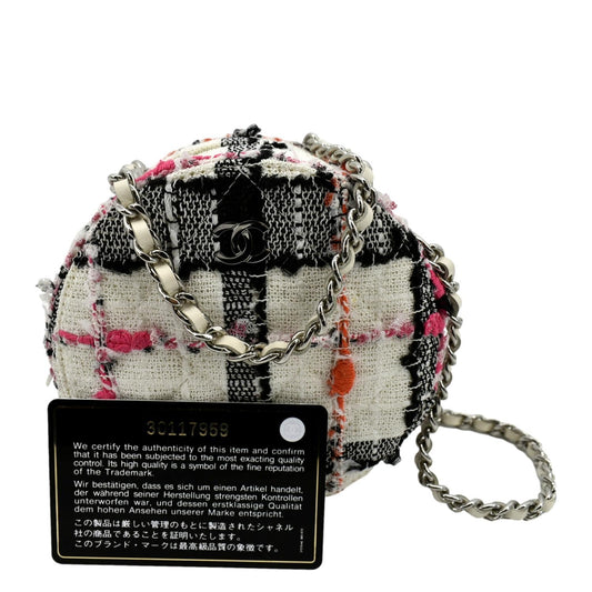 Luxury Chanel Round As Earth Tweed Crossbody Bag Multicolor