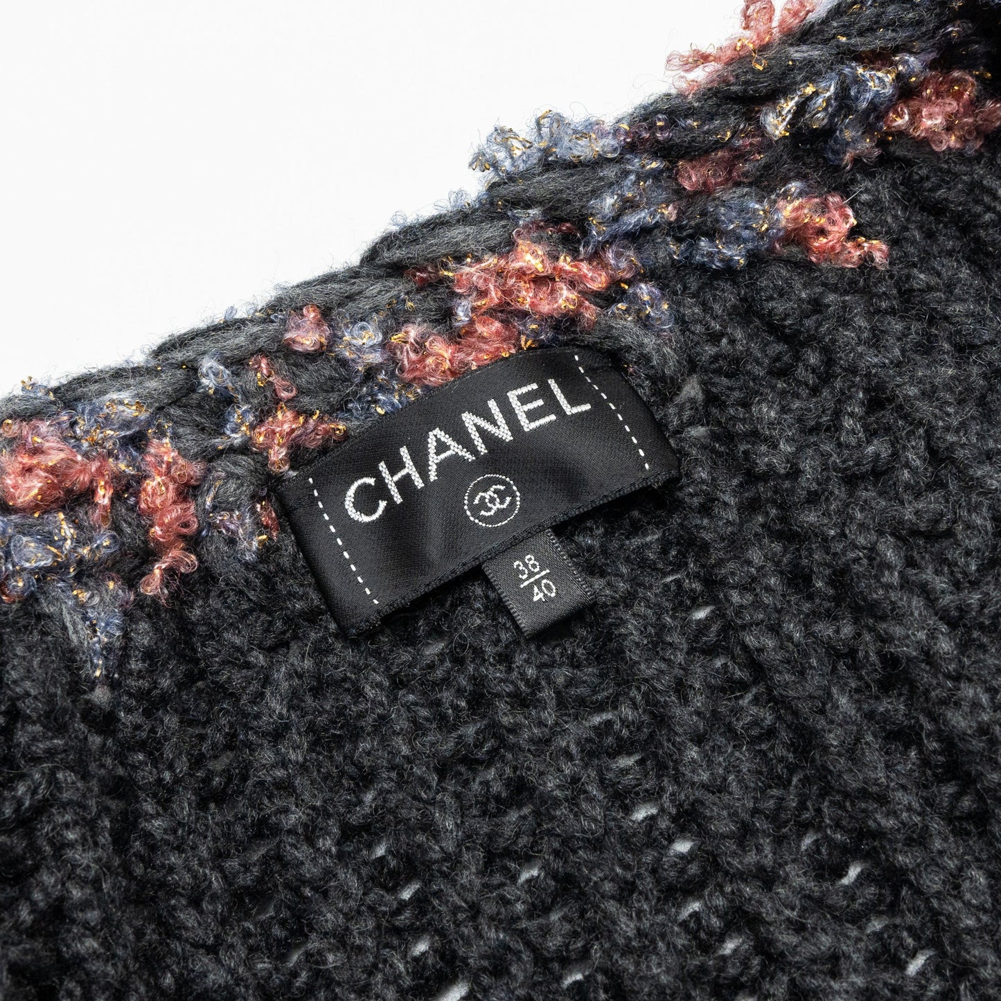 Chanel Size 40 Cardigan cashmere Grey/ Multicolour