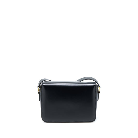 Celine Teen Triomphe Bag In Shiny Calfskin Black GHW